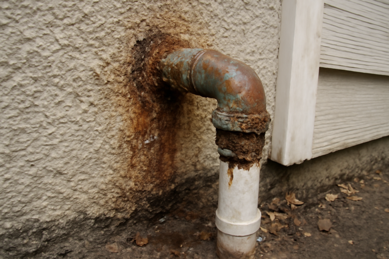 Corroded Pipe Water Removal
